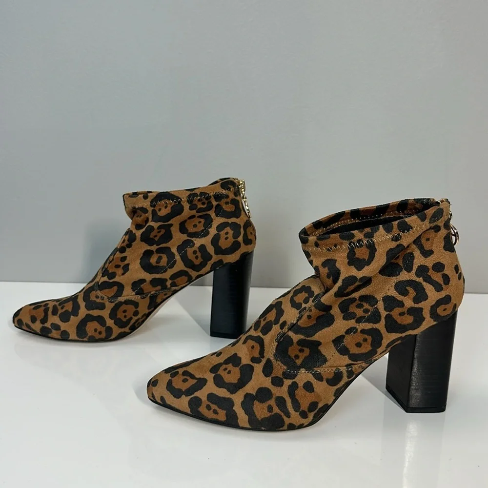 Franco‎ Sarto Kortney Booties Camel Leopard Size 7.5